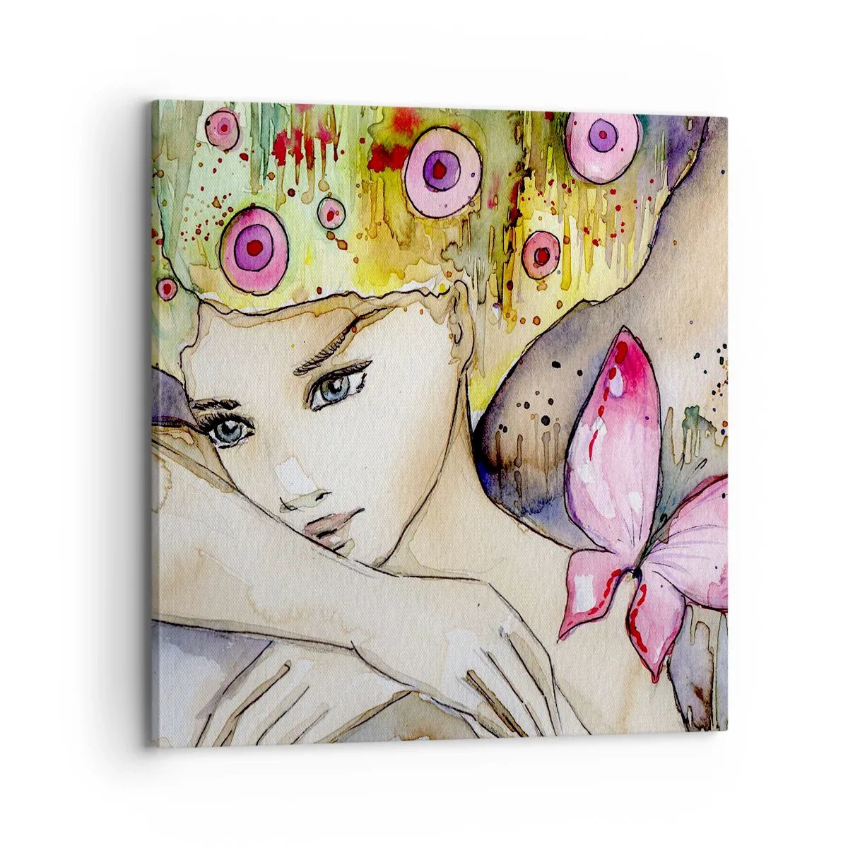 Impression sur toile - Image sur toile - La princesse papillon - 70x70 cm