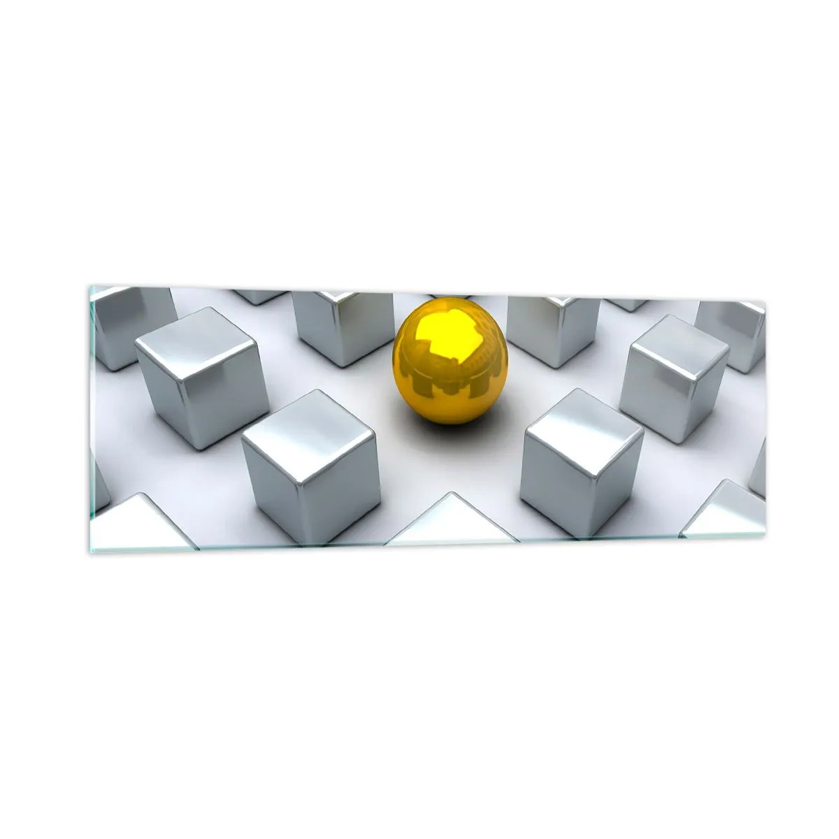 Impression sur verre - Image sur verre - Pourquoi moi? Composition géométrique - 90x30 cm