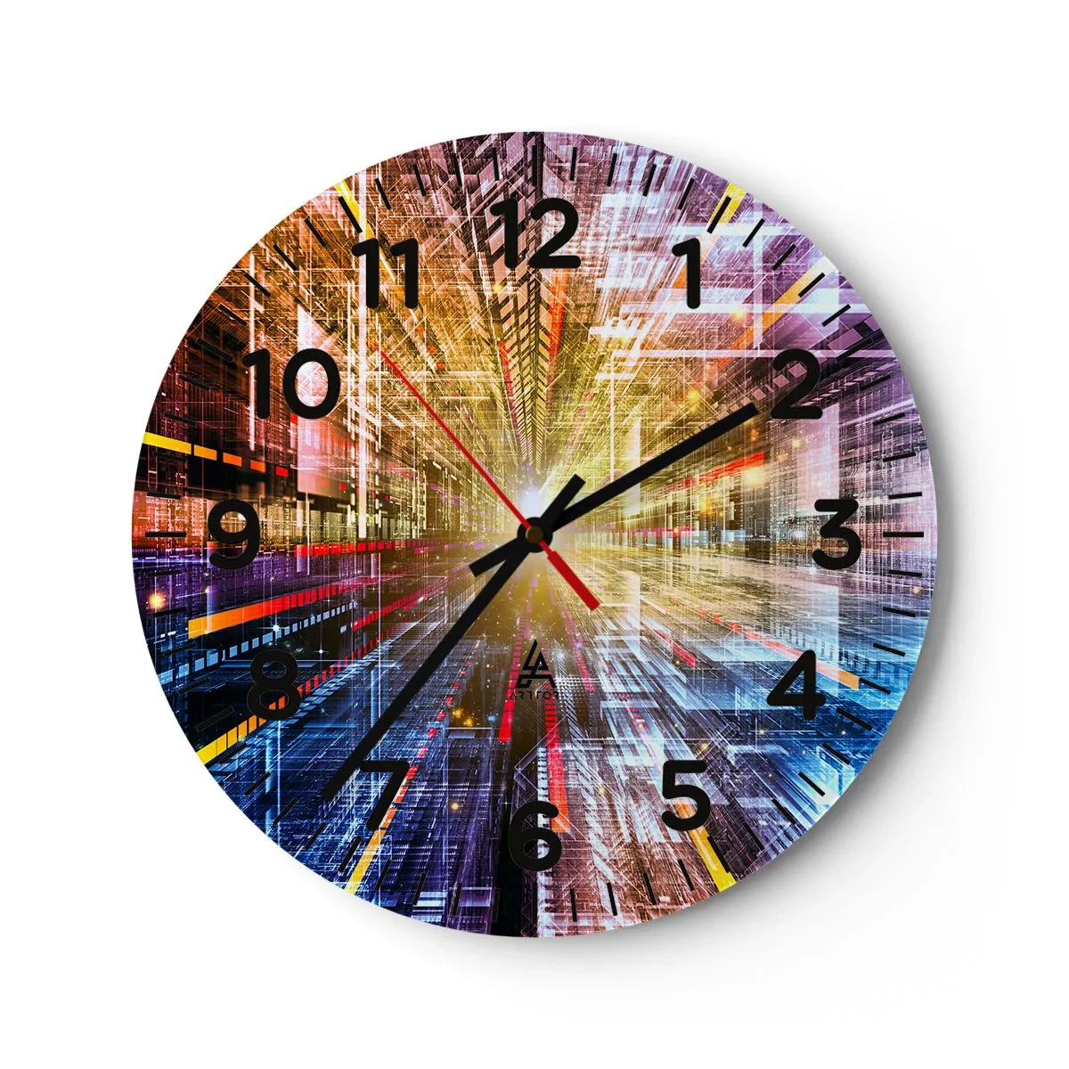 Horloge murale - Pendule murale - Couloir lumineux - 40x40 cm