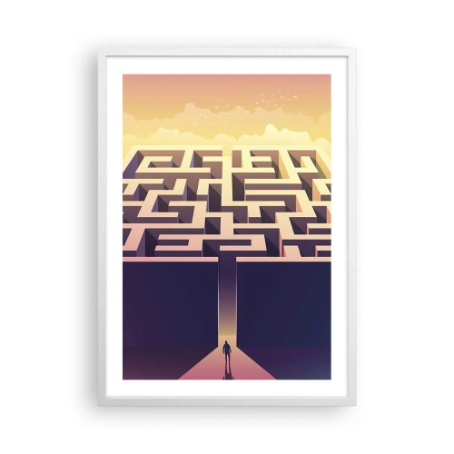 Affiche dans un cadre blanc - Poster - Le temps de la décision - 50x70 cm