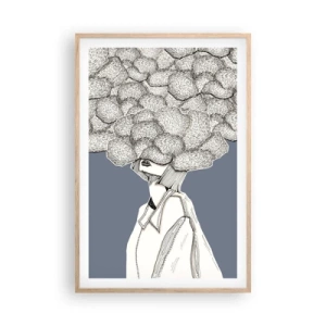 Affiche dans un chêne clair - Poster - La tête dans les nuages - 61x91 cm