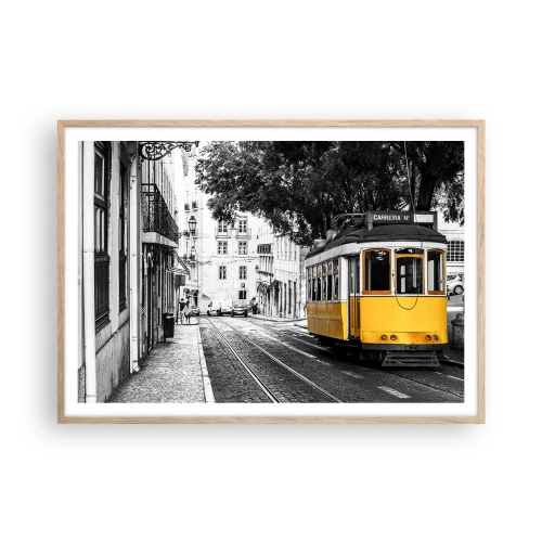 Affiche dans un chêne clair - Poster - Et du fado en arrière-plan - 100x70 cm