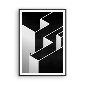 Affiche dans un cadre noir - Poster - La solitude au sommet - 70x100 cm