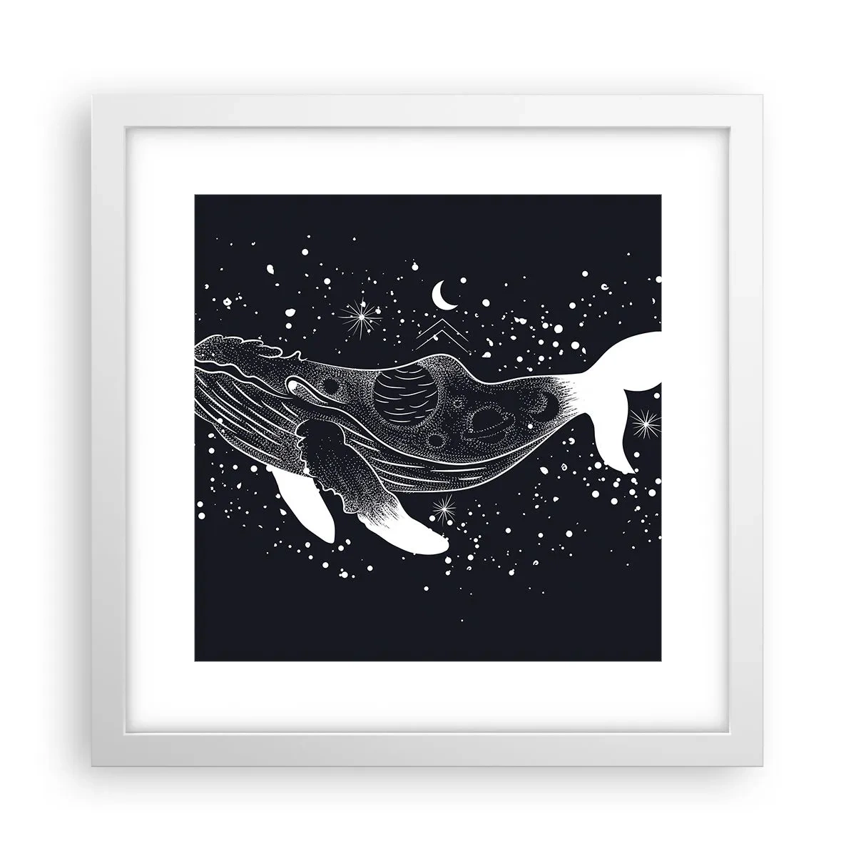 Affiche dans un cadre blanc - Poster - Dans l'océan de l'univers - 30x30 cm