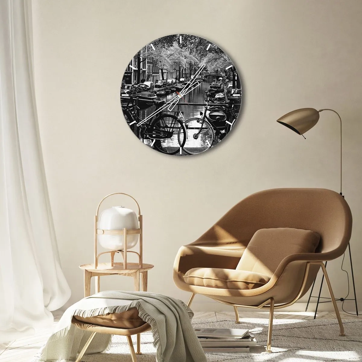 Horloge murale - Pendule murale - Une vue très hollandaise - 40x40 cm