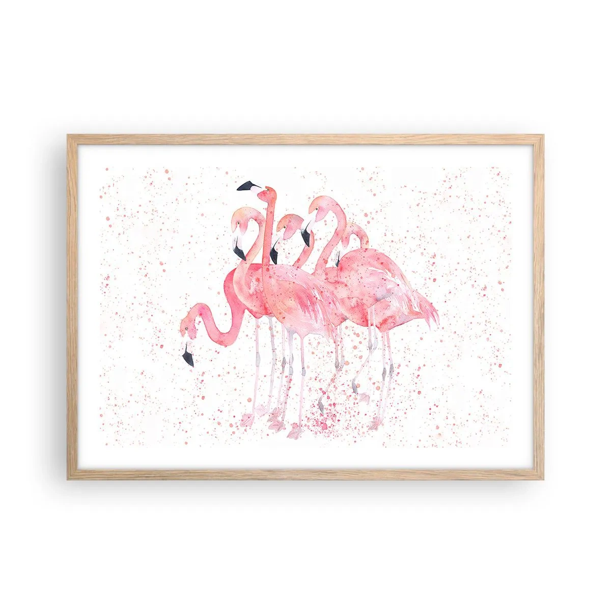 Affiche dans un chêne clair - Poster - Ensemble rose - 70x50 cm