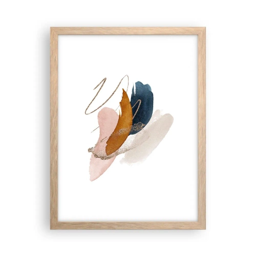 Affiche dans un chêne clair - Poster - Composition ailée - 30x40 cm