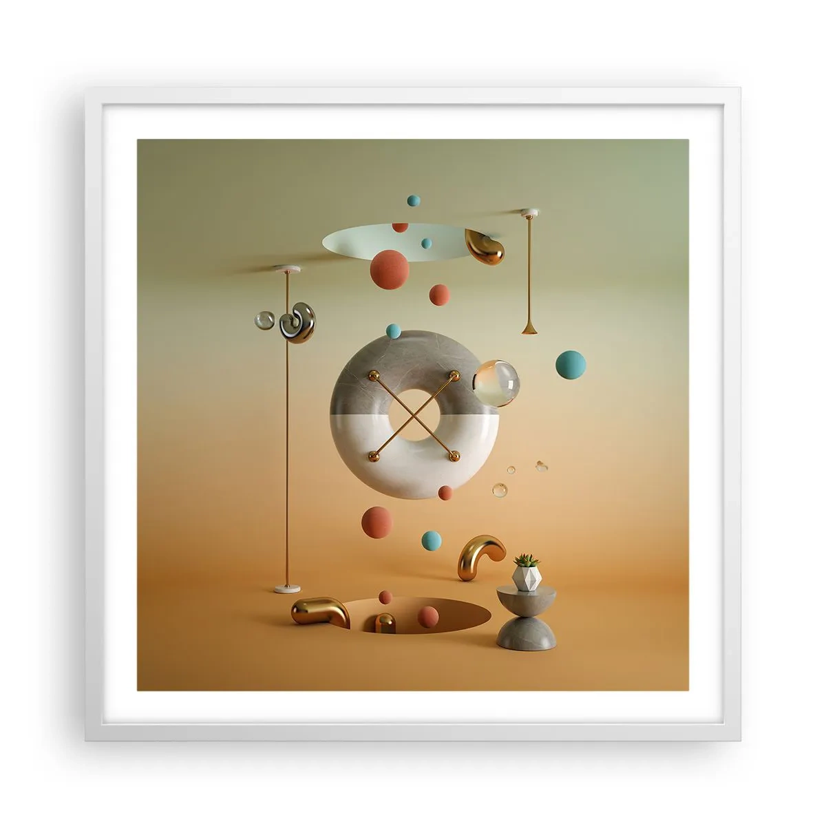 Affiche dans un cadre blanc - Poster - Tout peut arriver - 60x60 cm