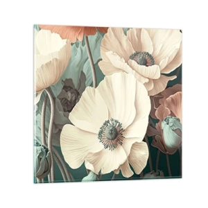 Impression sur verre - Image sur verre - Le murmure des coquelicots - 40x40 cm