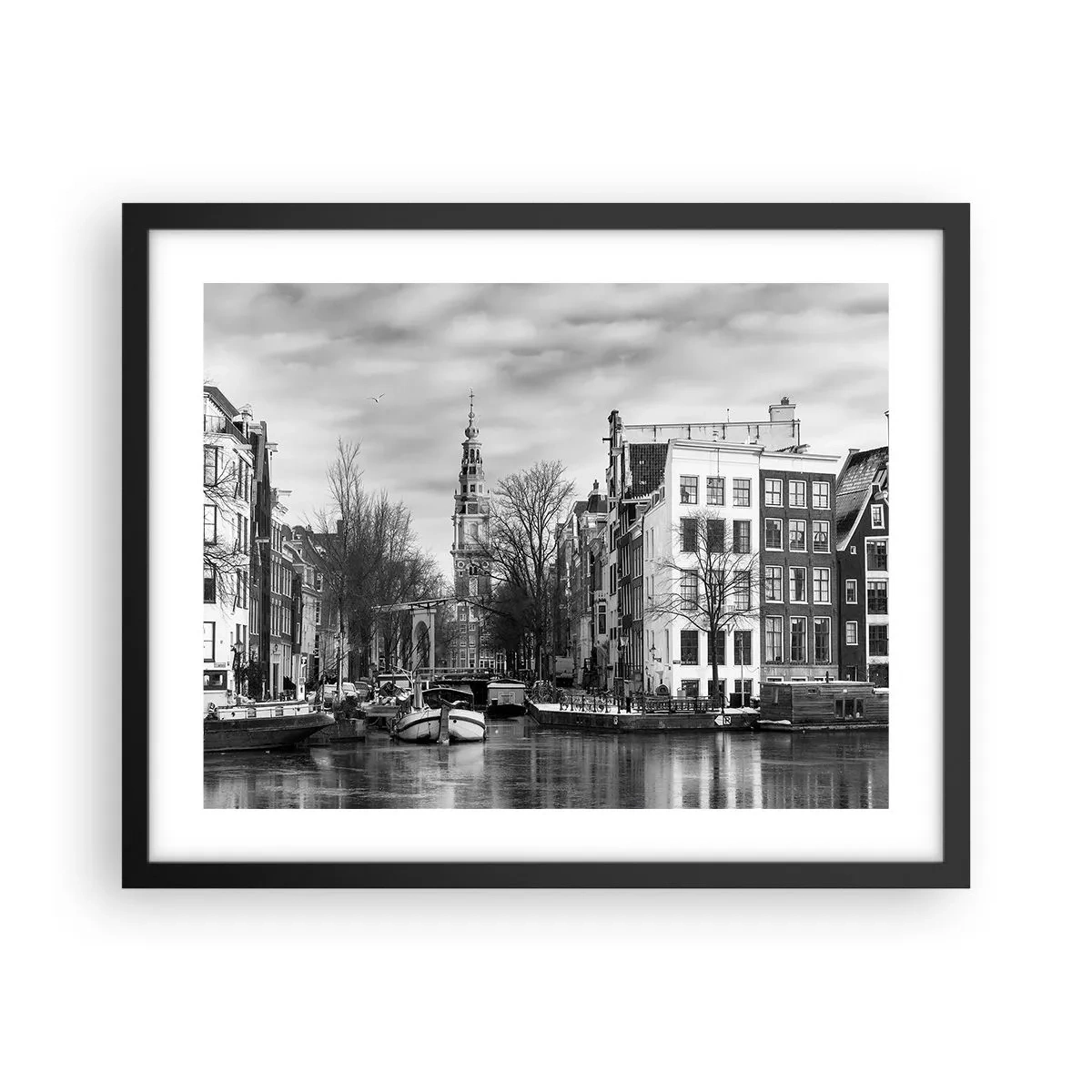 Affiche dans un cadre noir - Poster - Climat d'Amsterdam - 50x40 cm