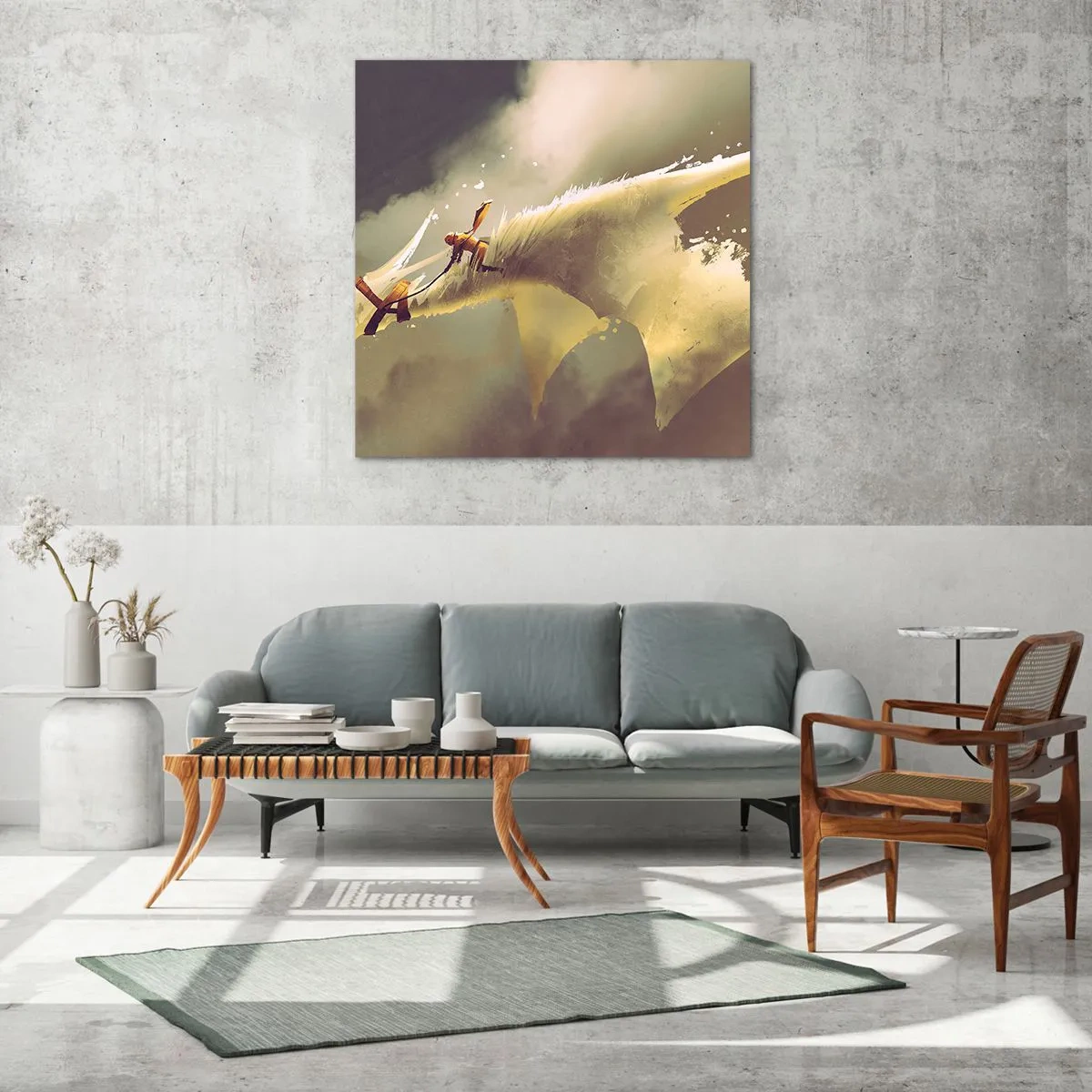 Impression sur verre - Image sur verre - Le monde à la rescousse - 30x30 cm