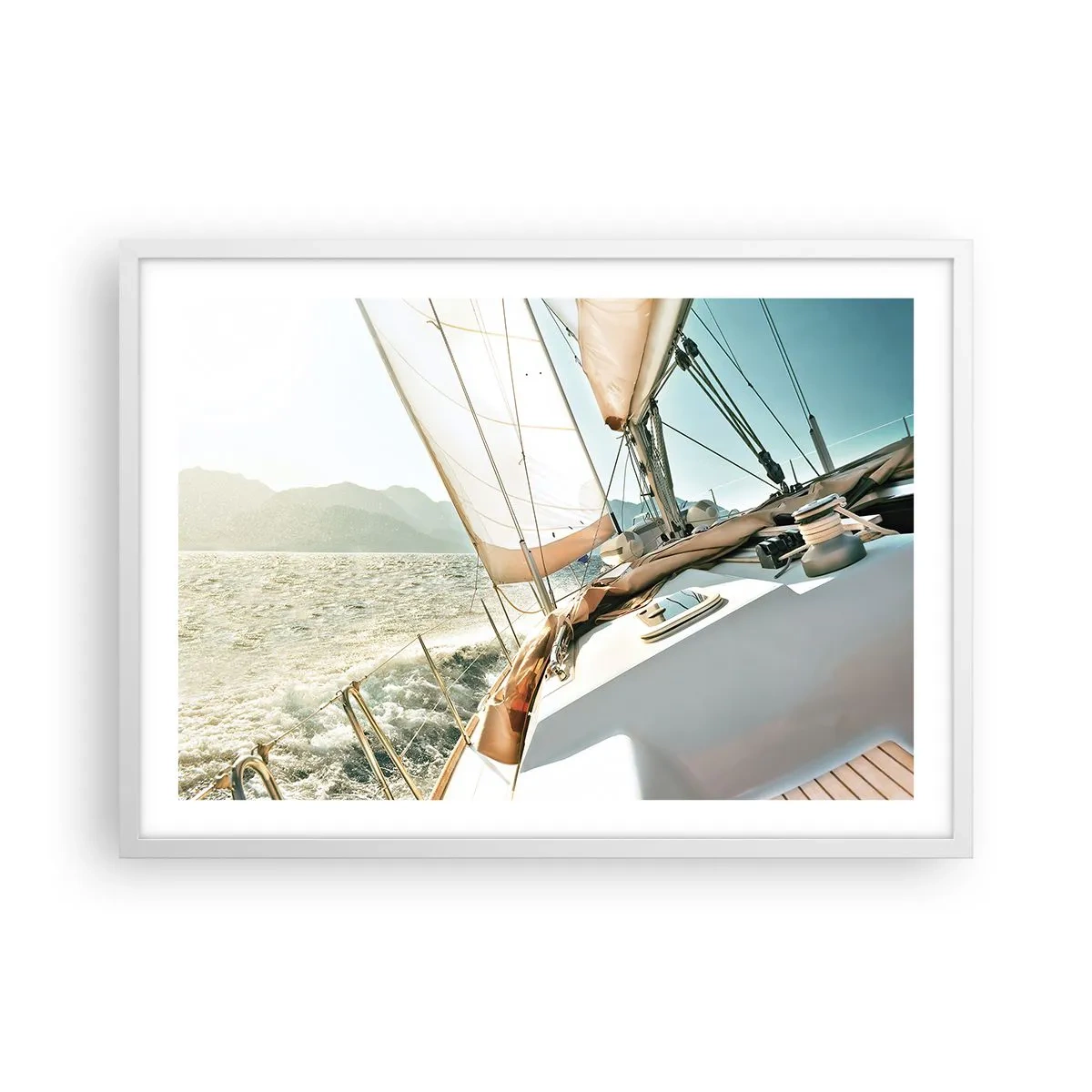 Affiche dans un cadre blanc - Poster - Toutes voiles dehors - 70x50 cm