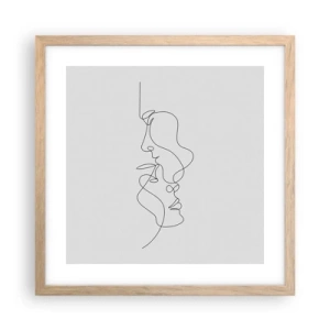 Affiche dans un chêne clair - Poster - Chaleur de désir renaissant - 40x40 cm