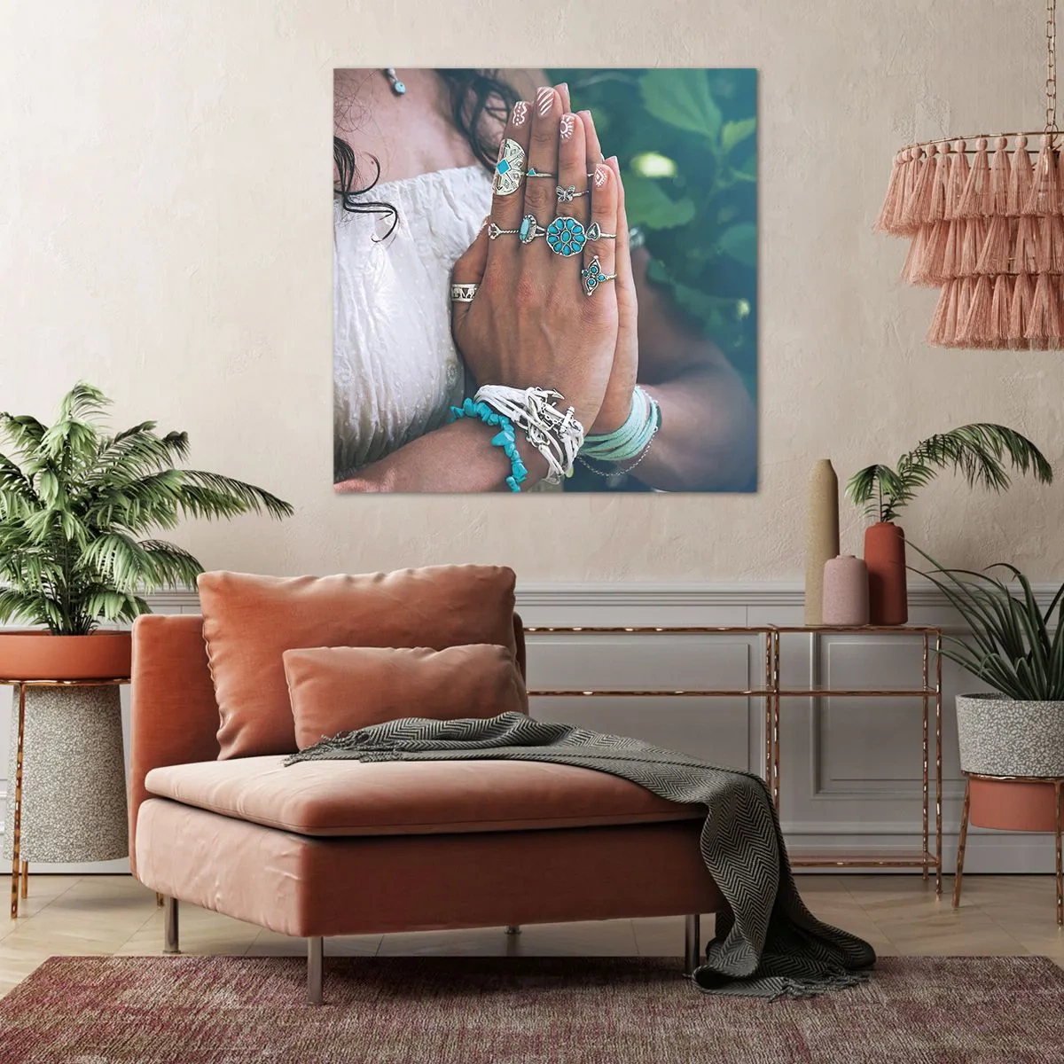 Impression sur toile - Image sur toile - Bienvenue au centre du bien-être - 40x40 cm