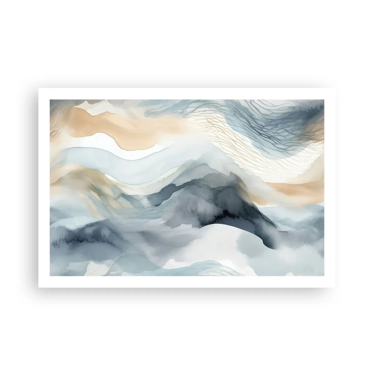 Affiche - Poster - Abstraction enneigée et brumeuse - 91x61 cm