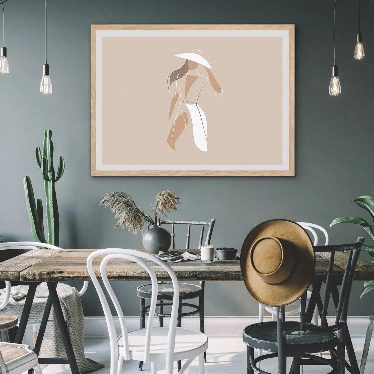 Affiche dans un chêne clair - Poster - Lea mode est un jeu - 50x40 cm