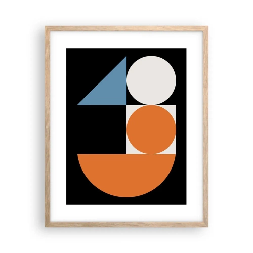 Affiche dans un chêne clair - Poster - Rangement de figures - 40x50 cm