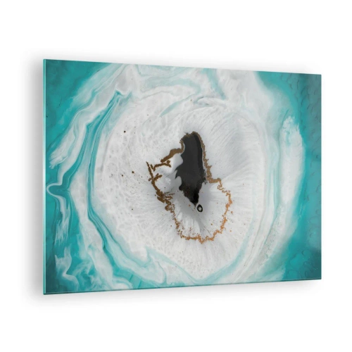 Impression sur verre - Image sur verre - Une forme abstraite ressemblant à une coupe transversale d'un minéral - 70x50cm - Pénétrer à l'intérieur - Décoration murale moderne pour le salon et la chambre ARTTOR