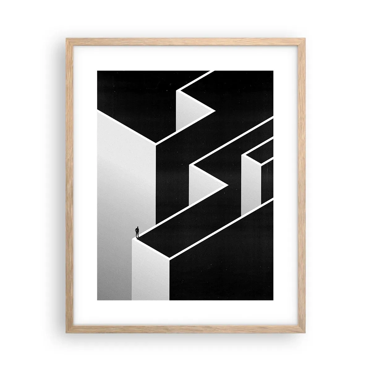 Affiche dans un chêne clair - Poster - La solitude au sommet - 40x50 cm