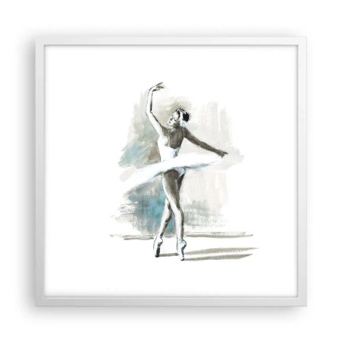 Affiche dans un cadre blanc - Poster - Enchantement du cygne - 50x50 cm