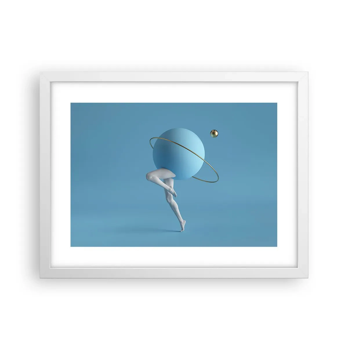 Affiche dans un cadre blanc - Poster - Et les planètes deviennent folles - 40x30 cm