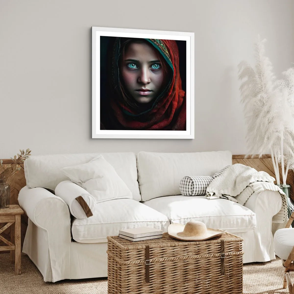 Affiche dans un cadre blanc - Poster - Princesse orientale - 60x60 cm