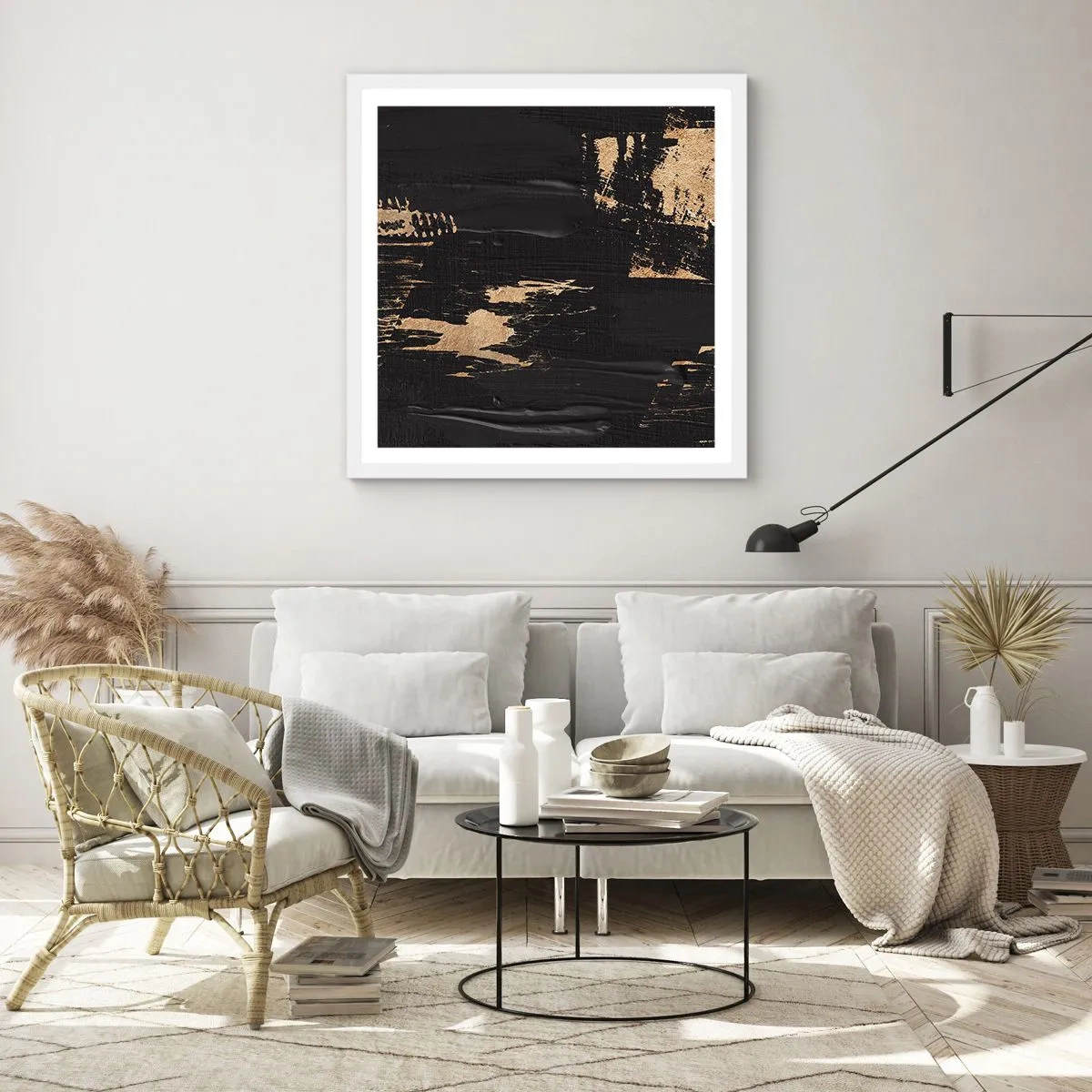 Affiche dans un cadre blanc - Poster - Empreinte du toucher - 60x60 cm