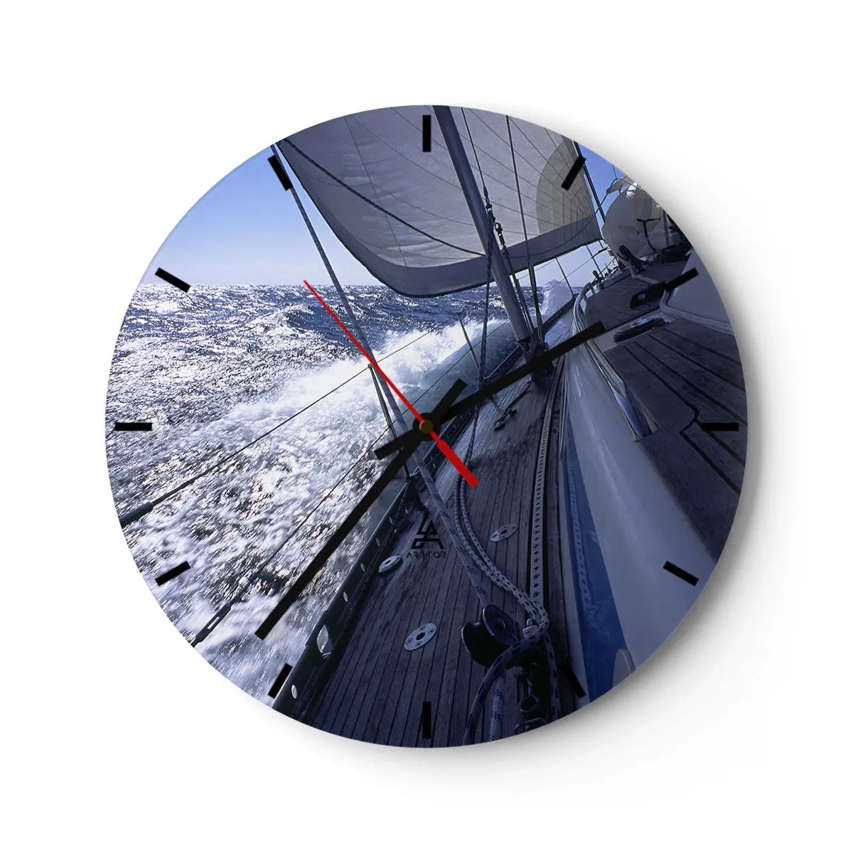 Horloge murale - Pendule murale - Un yacht en pleine mer parmi les vagues - 30x30cm - Je sais ce que c'est d'être un oiseau - Décoration murale moderne pour le salon, la cuisine et la chambre ARTTOR