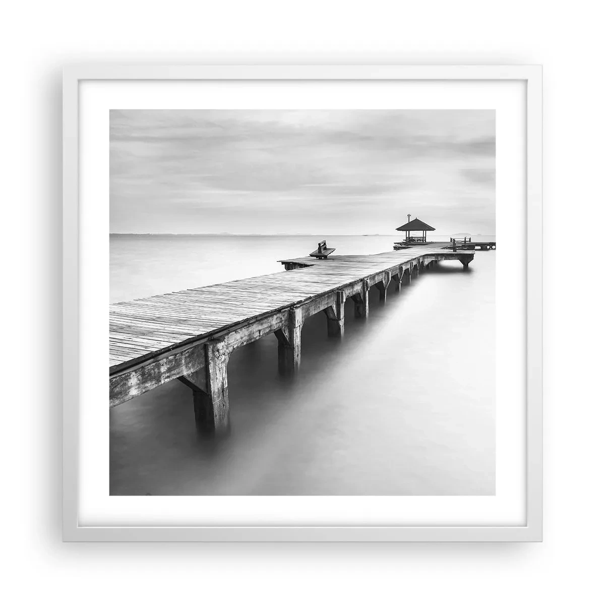 Affiche dans un cadre blanc - Poster - À l'horizon - 50x50 cm