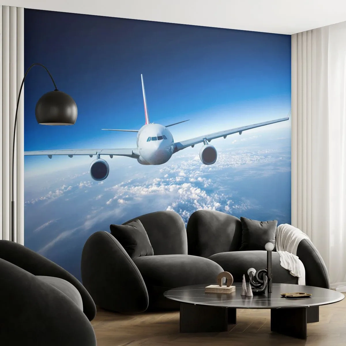 Papier Peint Photo Premium Sand - Je vole parce que je le veux - Avion, Avion, Voyage - 500x350 cm
