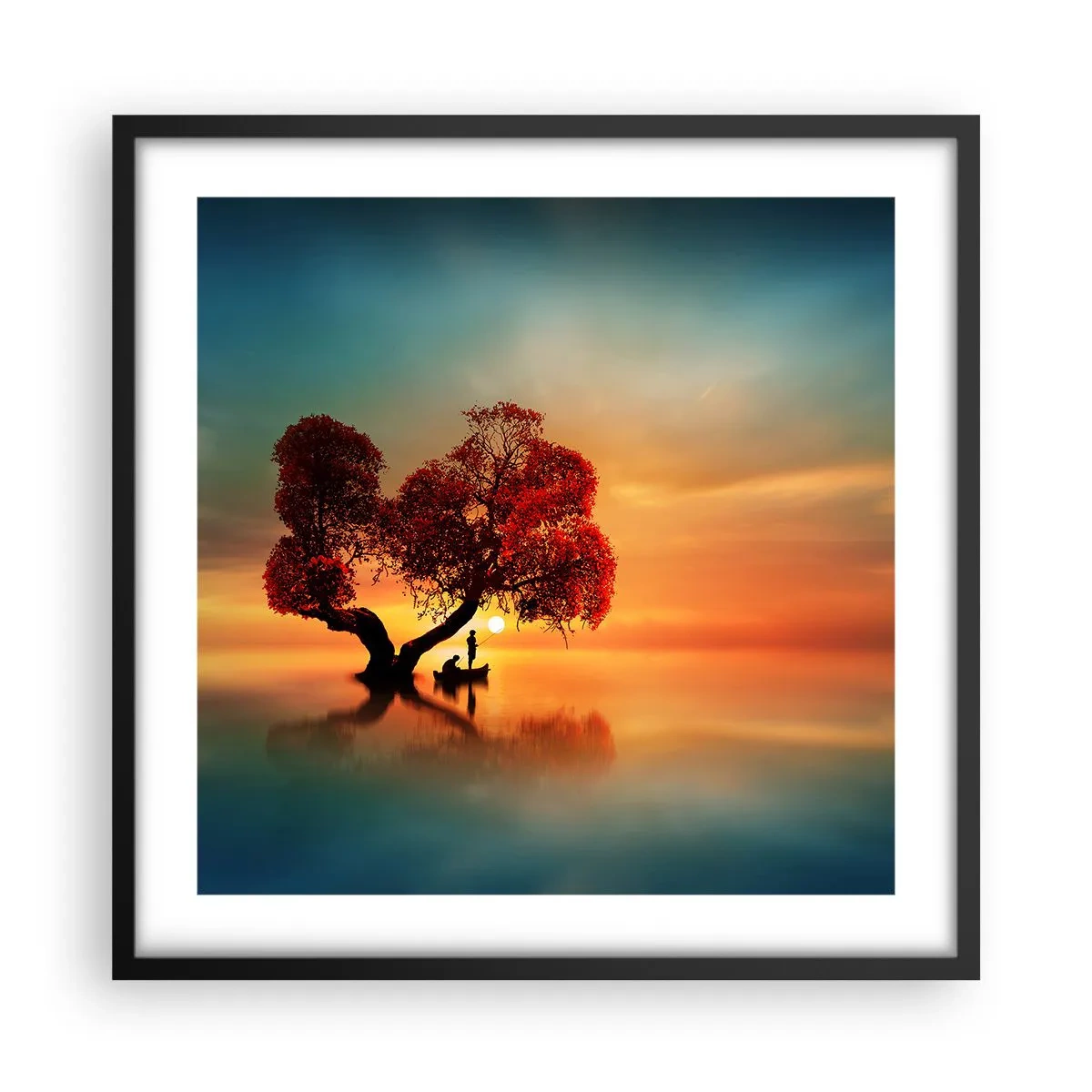 Affiche dans un cadre noir - Poster - Plénitude et éloignement sans monde - 50x50 cm