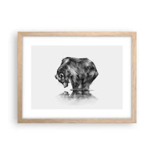 Affiche dans un chêne clair - Poster - Ravi de rencontrer quelqu'un de proche - 40x30 cm