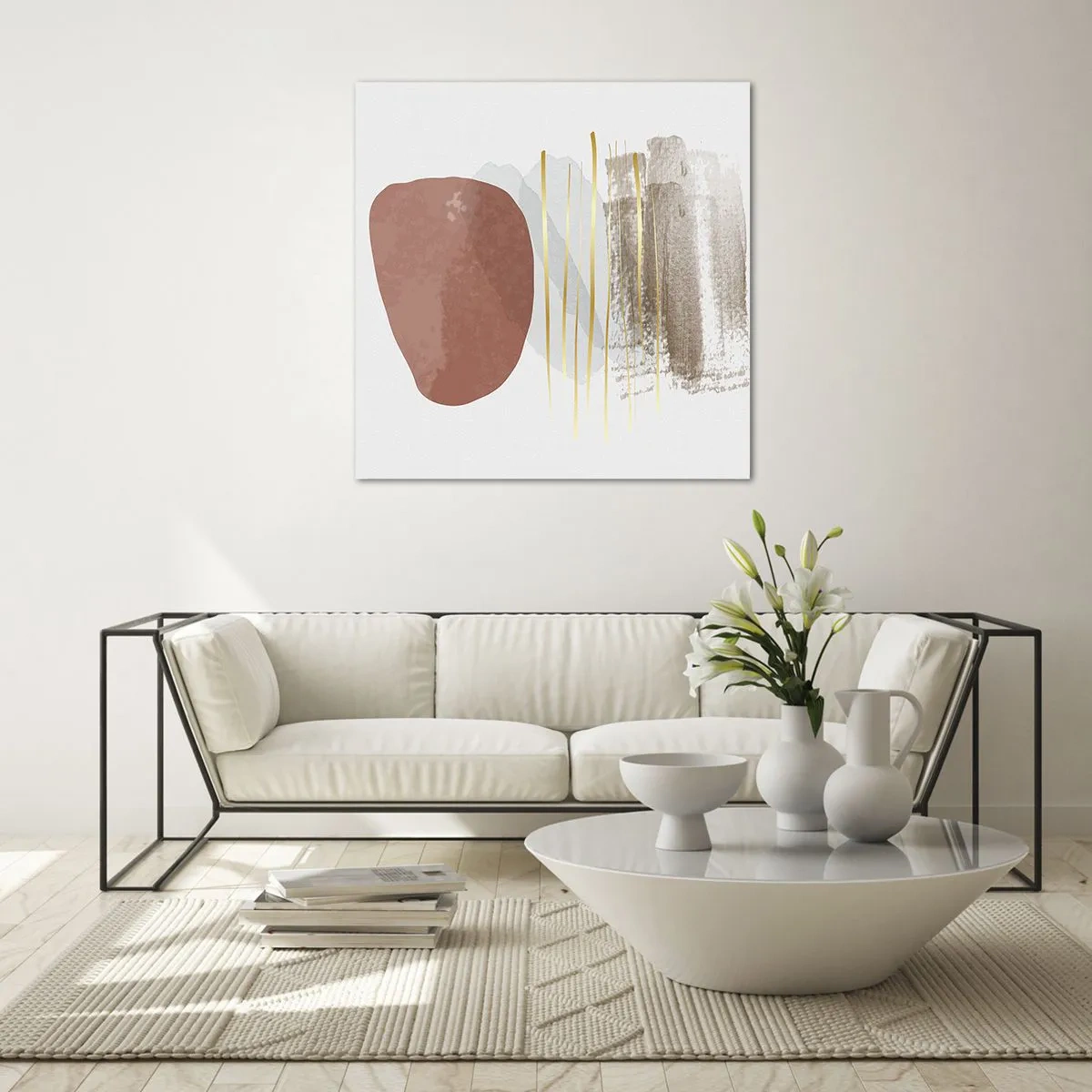 Impression sur verre - Image sur verre - Colonnade abstraite - 70x70 cm