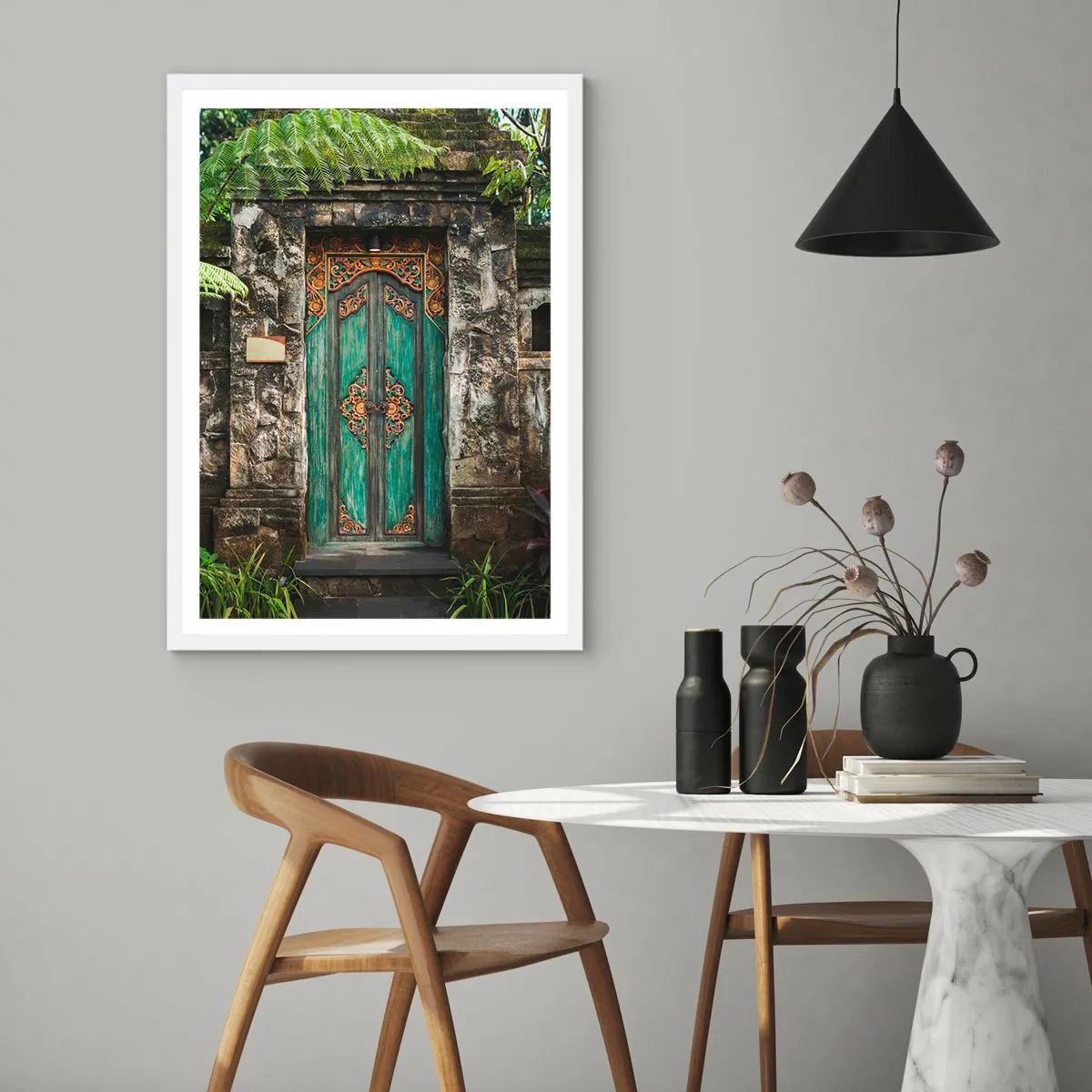 Affiche dans un cadre blanc - Poster - Porte vers un monde exotique - 30x40 cm