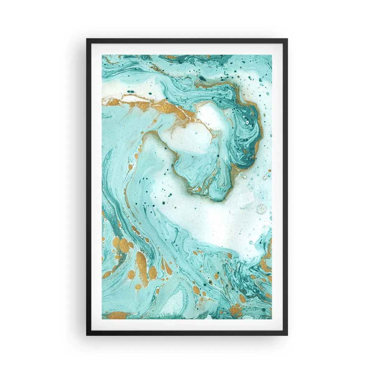 Affiche dans un cadre noir - Poster - Sous la grande vague de l'ère Edo - 61x91 cm