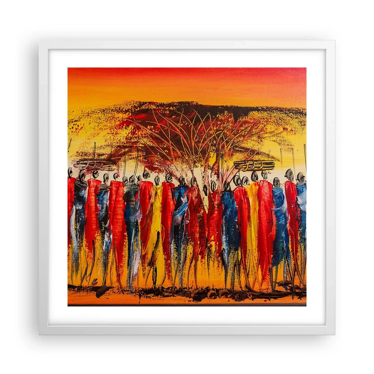 Affiche dans un cadre blanc - Poster - Là-bas, là-bas, ils vont là-bas - 50x50 cm