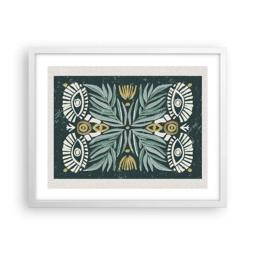 Affiche dans un cadre blanc - Poster - Comme une découpe folklorique - 50x40 cm