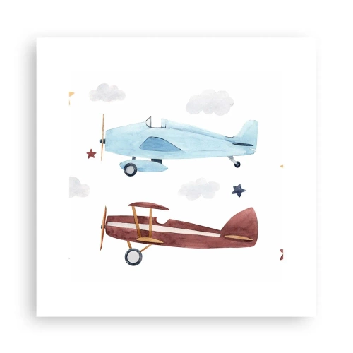 Affiche - Poster - Monsieur le pilote, nous vous attendons ! - 30x30 cm