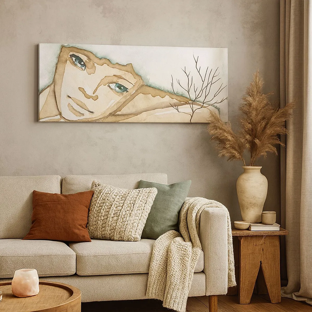 Impression sur toile - Image sur toile - L'arbre de la poésie naît du silence - 100x40 cm