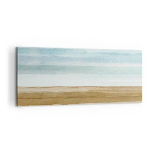 Impression sur toile - Image sur toile - Paysage de plage abstrait aux tons pastel - 120x50cm - Réconfort - Décoration murale moderne pour le salon et la chambre ARTTOR