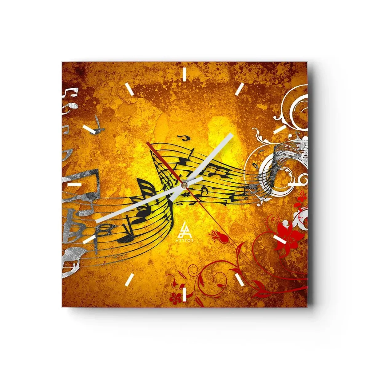 Horloge murale - Pendule murale - Que la musique coule - 40x40 cm