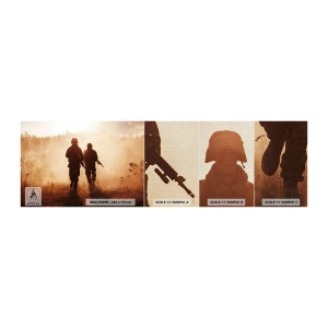 Échantillon de Papier Peint Premium Canvas - Call of Duty - Soldat, Fusil, Militaire - 100x30 cm