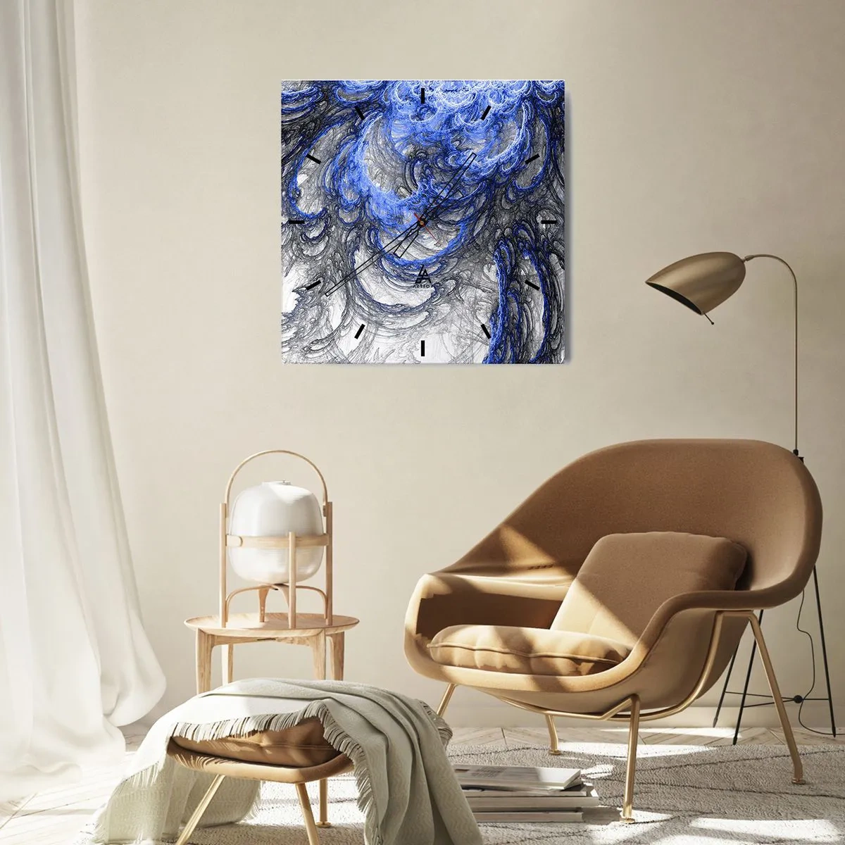 Horloge murale - Pendule murale - La naissance d'une vague - 40x40 cm