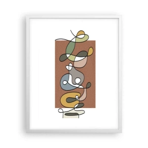 Affiche dans un cadre blanc - Poster - Une abstraction qui mérite le sourire - 40x50 cm