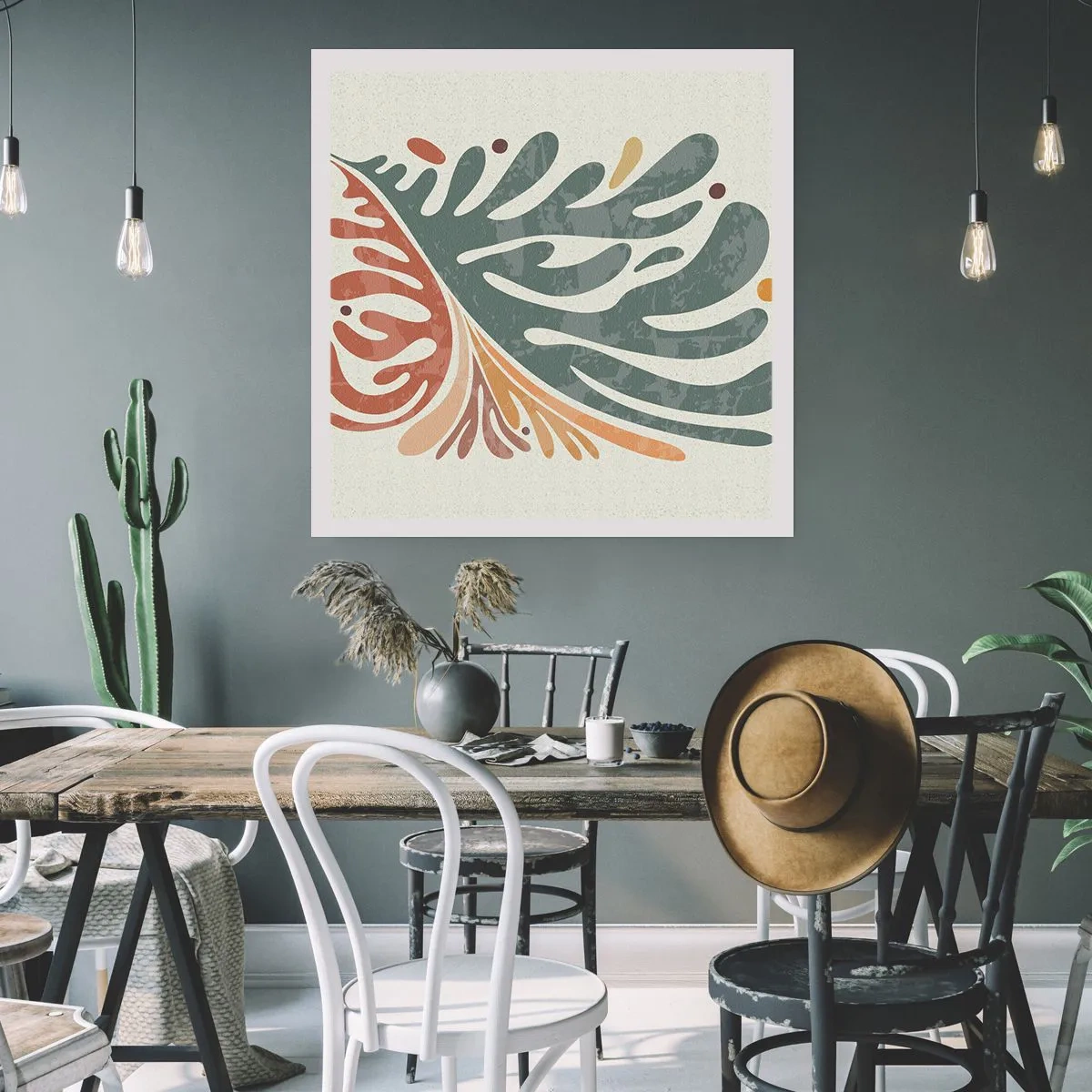 Affiche - Poster - Feuille multicolore - 40x40 cm