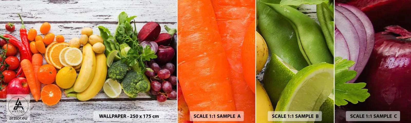 Échantillon de Papier Peint Autocollant Deluxe Sticker - Ce n'est pas suffisant? - La gastronomie, Fruit, Légumes - 100x30 cm