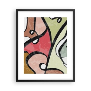 Affiche dans un cadre noir - Poster - Pirouettes parmi les couleurs - 40x50 cm