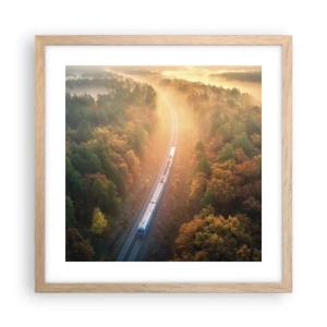 Affiche dans un chêne clair - Poster - Voyage printannier - 40x40 cm