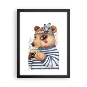 Affiche dans un cadre noir - Poster - Un nounours trop mignon - 30x40 cm