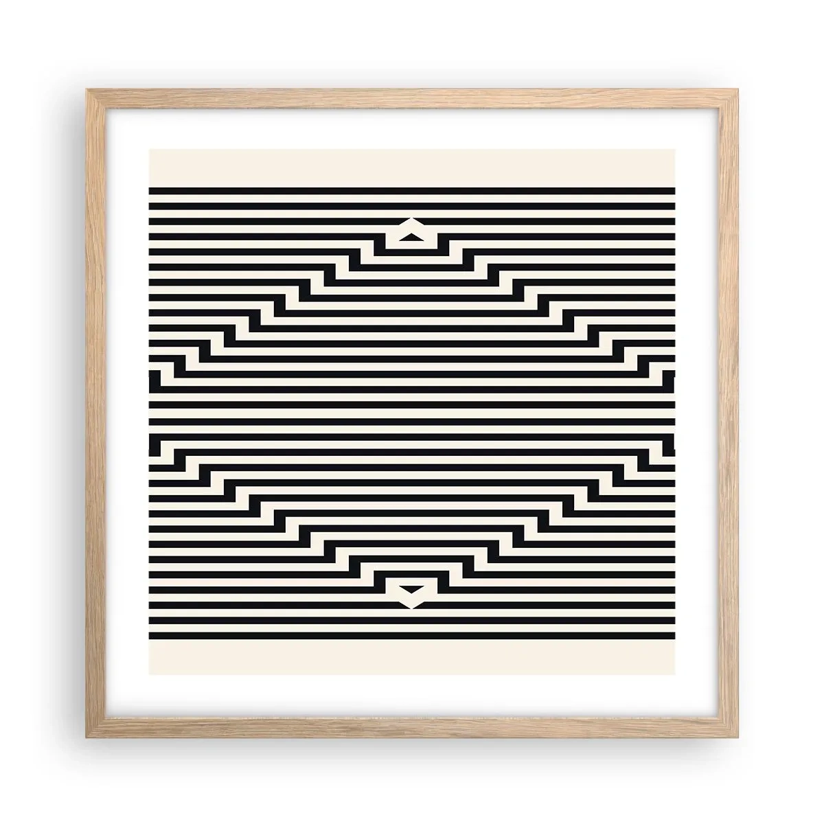 Affiche dans un chêne clair - Poster - Illusion géométrique - 50x50 cm